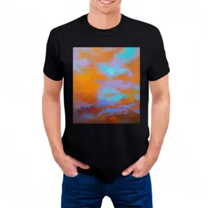 Men Clouds S Cotton Crew Neck T-Shirt