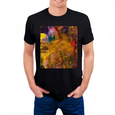 Men Portrait Cotton Crew Neck T-Shirt