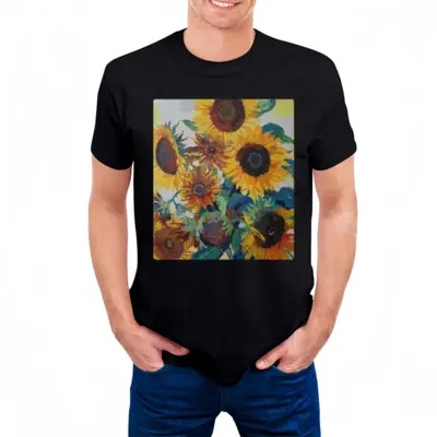 Men The Sunflowers Cotton Crew Neck T-Shirt