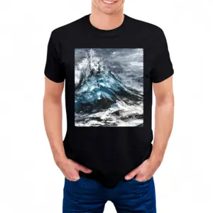 Men Ocean Motion Cotton Crew Neck T-Shirt