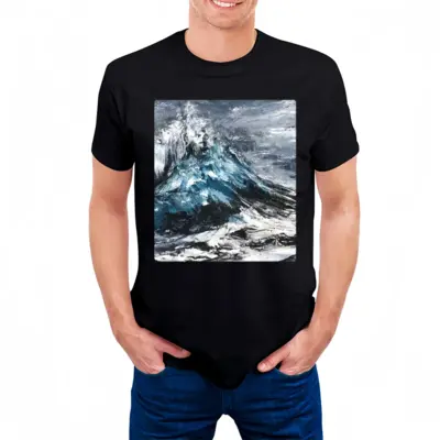 Men Ocean Motion Cotton Crew Neck T-Shirt