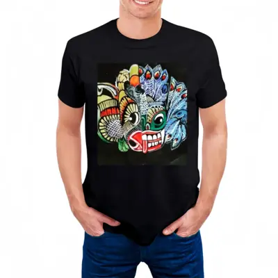 Men Two-Faced Demon Cotton Crew Neck T-Shirt