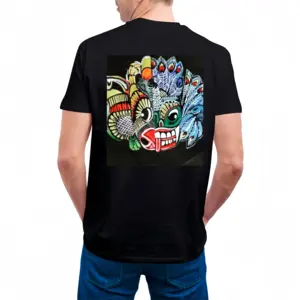 Men Two-Faced Demon Cotton Crew Neck T-Shirt