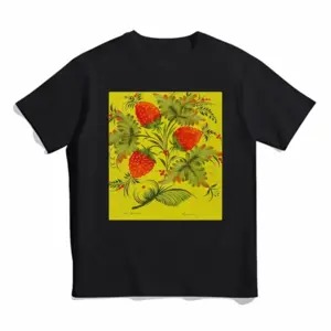 Men Raspberry Cotton Crew Neck T-Shirt