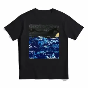 Men The Moon Cotton Crew Neck T-Shirt