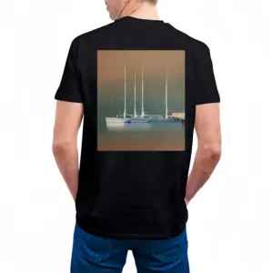 Men Sailboats F Cotton Crew Neck T-Shirt