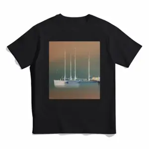 Men Sailboats F Cotton Crew Neck T-Shirt