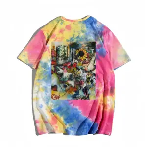 Men Postcard Tie Dye T-Shirt