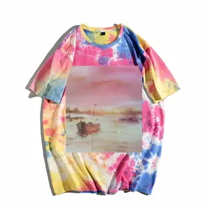 Men The Boat And Sunset Tie Dye T-Shirt