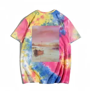 Men The Boat And Sunset Tie Dye T-Shirt