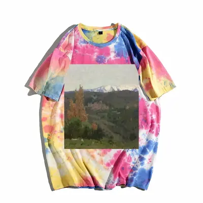 Men View Of Castelnou France Tie Dye T-Shirt