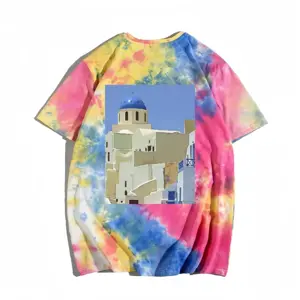 Men Santorini Oia Church Tie Dye T-Shirt