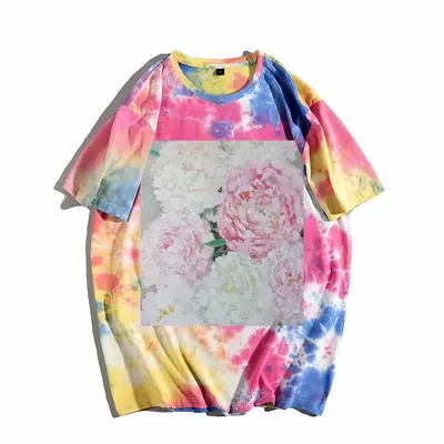 Men Large Peony Palette Knife Tie Dye T-Shirt