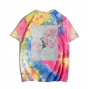 Men Large Peony Palette Knife Tie Dye T-Shirt