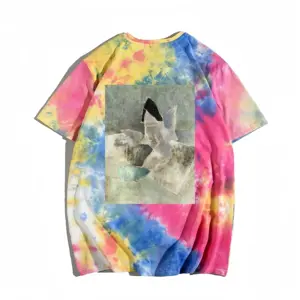 Men Black With Landscape Tie Dye T-Shirt