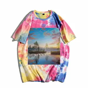 Men Sunset On The Lake Tie Dye T-Shirt