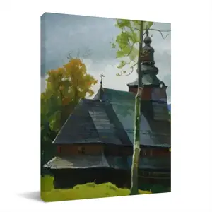 The Ancient Church In The Carpathians Canvas Decorative Painting (Multi-Size, Vertical)