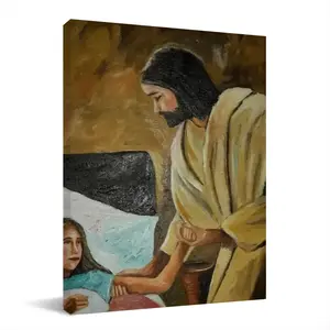 Jesus Heals Canvas Decorative Painting (Multi-Size, Vertical)