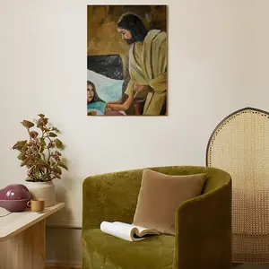 Jesus Heals Canvas Decorative Painting (Multi-Size, Vertical)