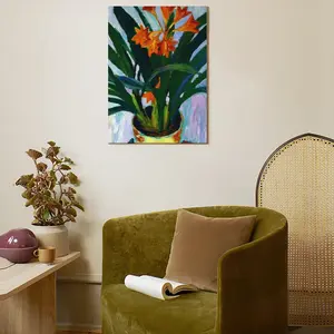 Clivia Canvas Decorative Painting (Multi-Size, Vertical)