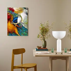 Fighting Roosters Canvas Decorative Painting (Multi-Size, Vertical)