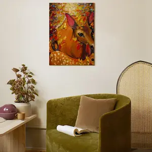 Deer Secret Hideaway Canvas Decorative Painting (Multi-Size, Vertical)