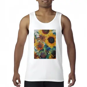 Men The Sunflowers Cotton Sleeveless Vest