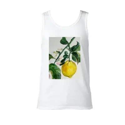 Men Lemon Branch Cotton Sleeveless Vest