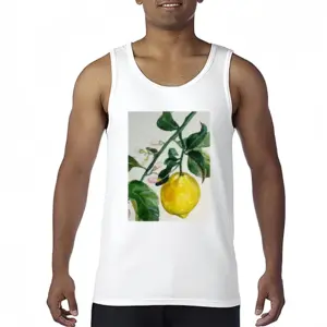 Men Lemon Branch Cotton Sleeveless Vest