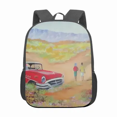 Two Friends Near The 1955 Buick 13 Inch Children's School Bag