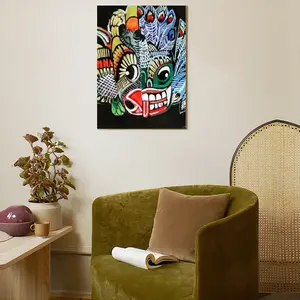 Two-Faced Demon Canvas Decorative Painting (Multi-Size, Vertical)