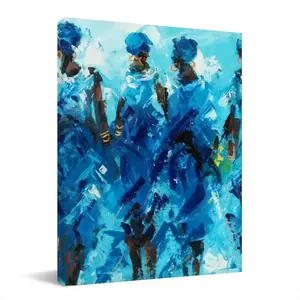 Women In Blue Canvas Decorative Painting (Multi-Size, Vertical)