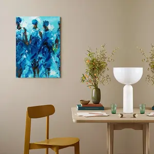 Women In Blue Canvas Decorative Painting (Multi-Size, Vertical)