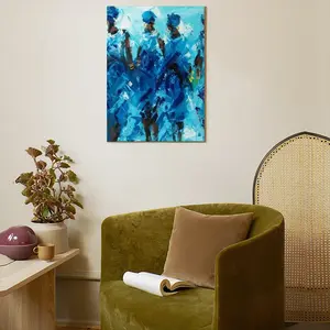 Women In Blue Canvas Decorative Painting (Multi-Size, Vertical)