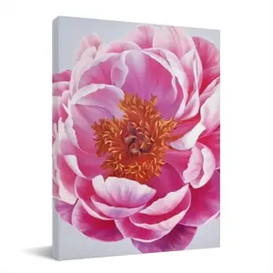 Coral Charm Peony Canvas Decorative Painting (Multi-Size, Vertical)