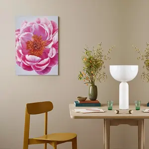 Coral Charm Peony Canvas Decorative Painting (Multi-Size, Vertical)