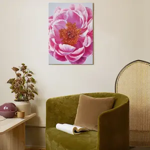 Coral Charm Peony Canvas Decorative Painting (Multi-Size, Vertical)