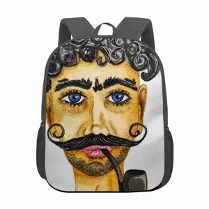 Ataman - Watercolor Man Cossack People Mustache 13 Inch Children's School Bag