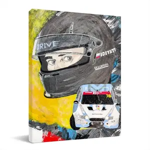 No Risk No Drift - Sport Auto Formula One Man People Canvas Decorative Painting (Multi-Size, Vertical)