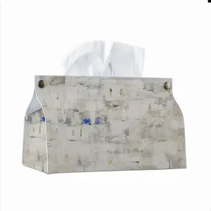 White Medina Leather Tissue Box