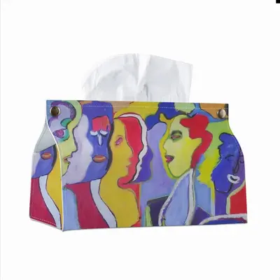 Woman Talk Leather Tissue Box