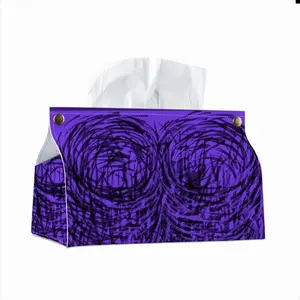 Purple Swirl Leather Tissue Box