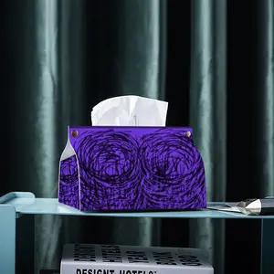 Purple Swirl Leather Tissue Box