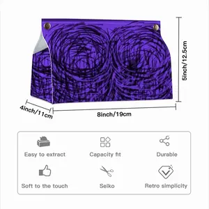 Purple Swirl Leather Tissue Box