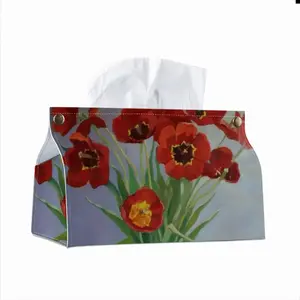 Tulips Leather Tissue Box