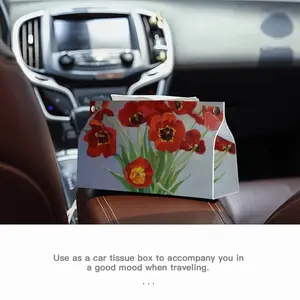 Tulips Leather Tissue Box