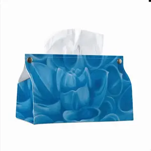 Blue Dahlia Leather Tissue Box