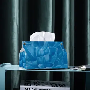 Blue Dahlia Leather Tissue Box