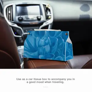 Blue Dahlia Leather Tissue Box