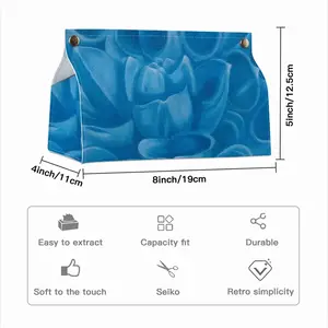 Blue Dahlia Leather Tissue Box